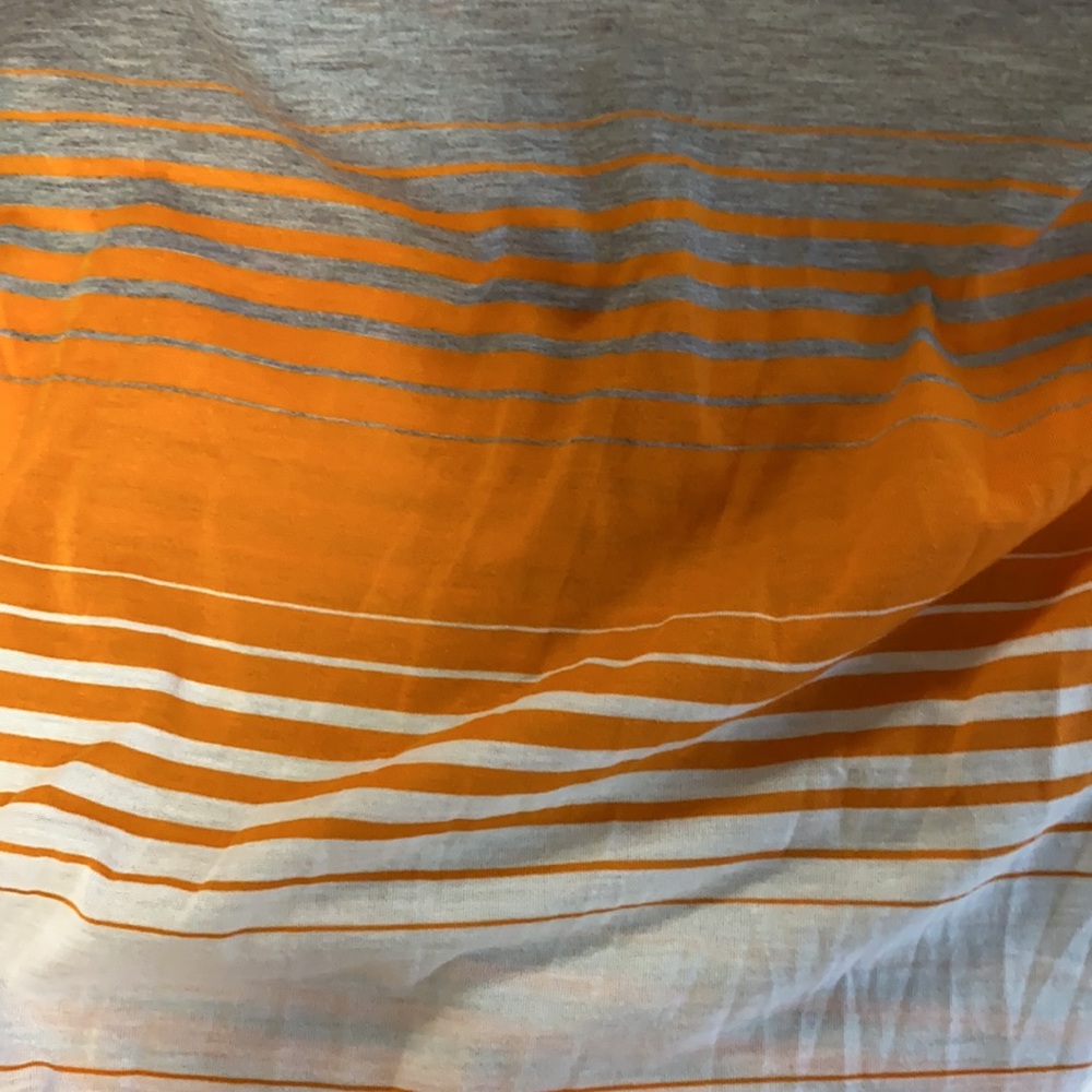 Gray Orange and White Knit Infinity Scarf - Picture 2 of 3